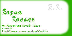 rozsa kocsar business card